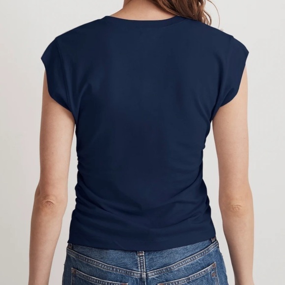 Madewell Side-Cinch Muscle Tee in Dark Nightfall size XXS NWT NJ787 - Picture 3 of 11